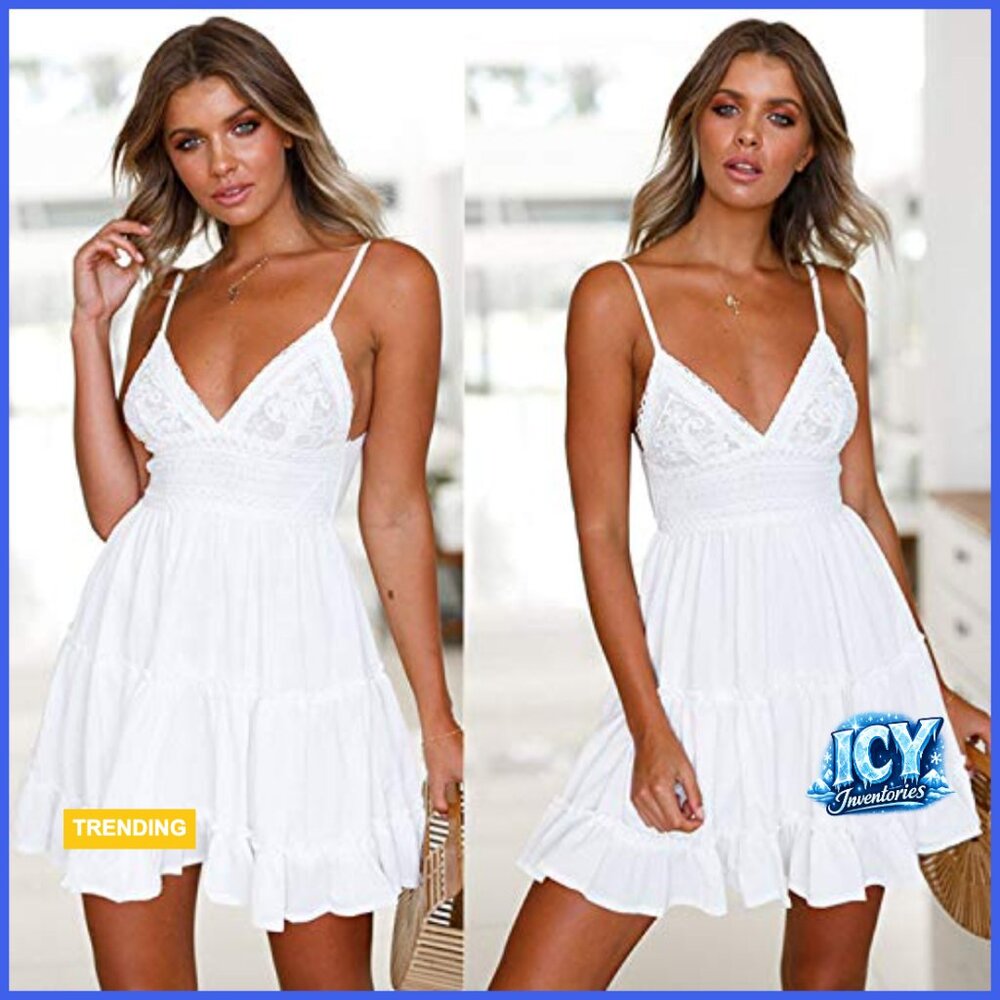 Polyester Spandex V-Neck Backless Mini Dress With… - image 2